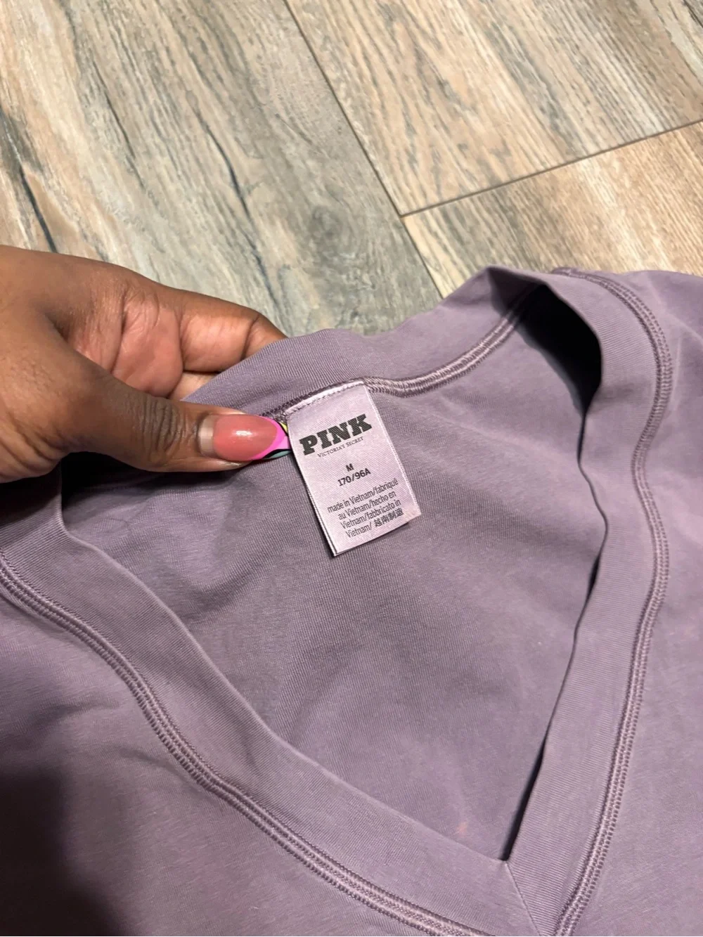 PINK Victoria's Secret Mauve V-Neck Cropped Tee & Jogger Set
